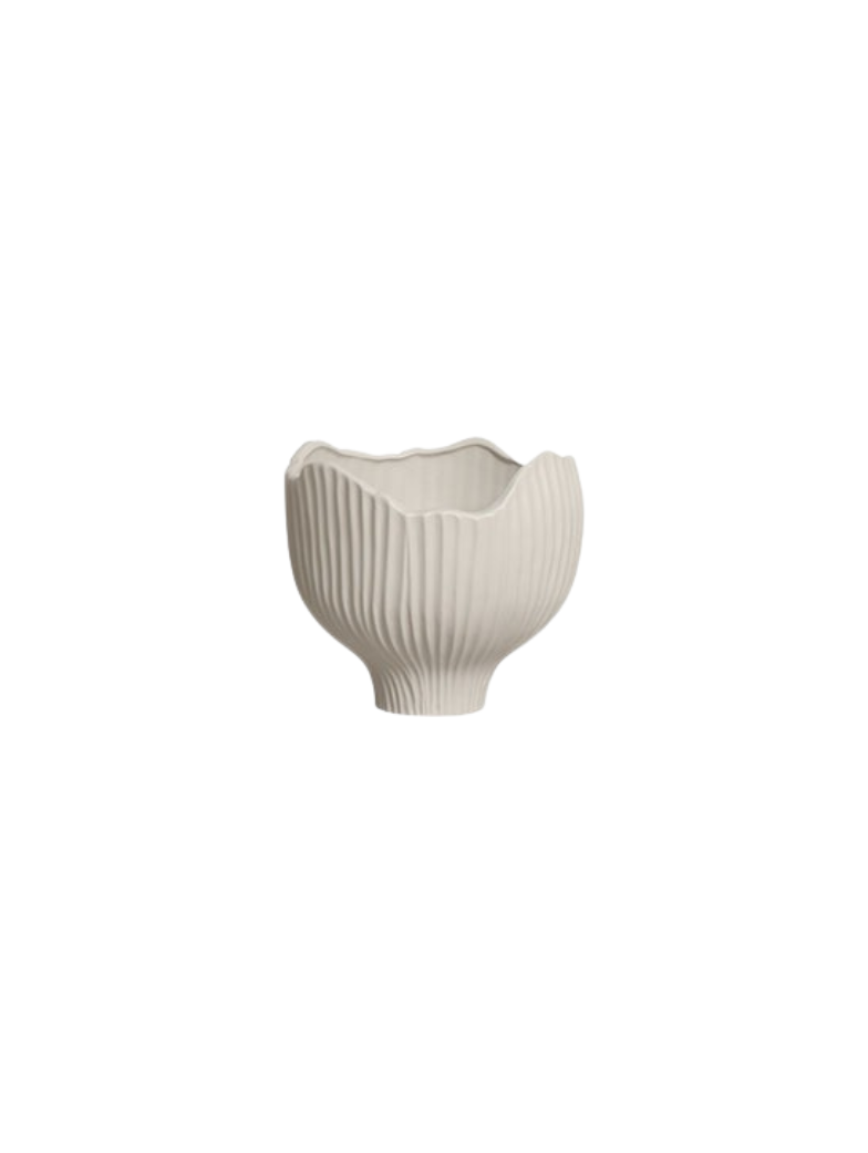 Vaso  Cerâmico Encanto Off White Fosco
