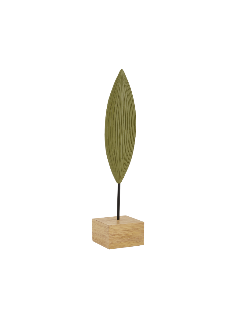Escultura Folha em Poliresina Verde